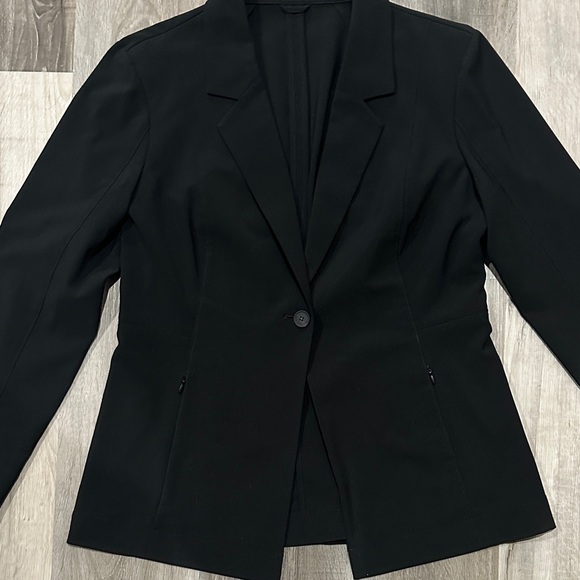 MM Lafleur The Moreland Travel Origami Tech Blazer Black Size 12 - Picture 3 of 7